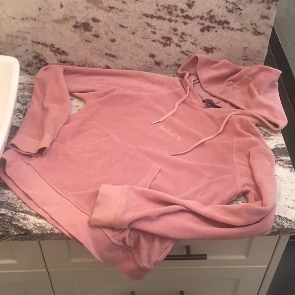 BRUNETTE THE LABEL | Velour Pullover Hoodie Sz S/M - Picture 5 of 11